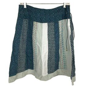 American Eagle Outfitters A-Line Blue Floral Patchwork Skirt Sz. 6